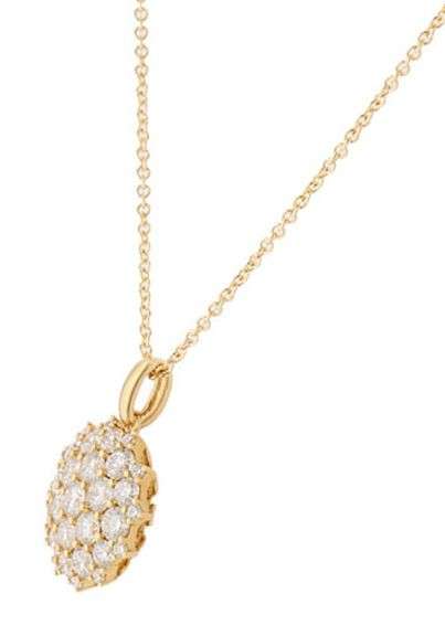 New 1.50ctw Diamond Starburst Cluster Pendant Necklace in 18K