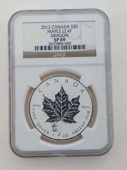 2012 Canadian $5 Maple Leaf - Dragon Privy, NGC SP69