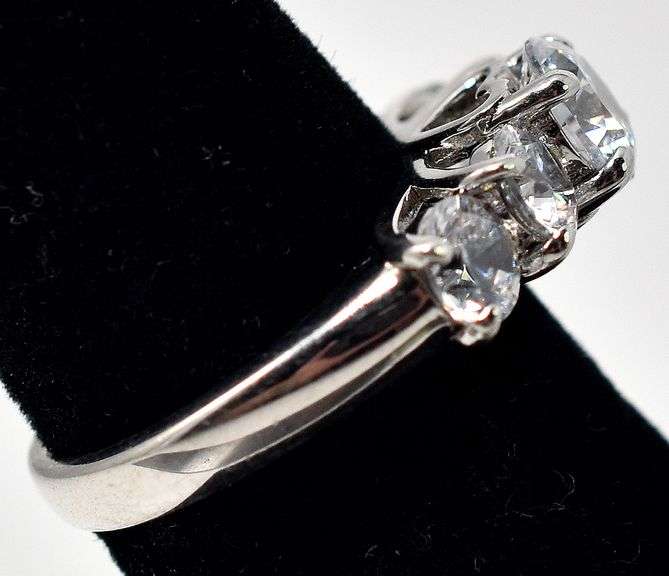Five Stone Cz Band Ring in Sterling Silver