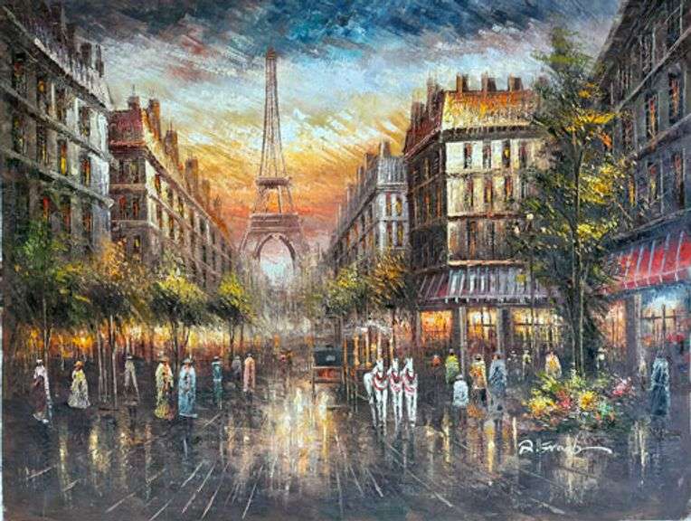 BEAUTIFUL PARIS PAINTING ON CANVAS