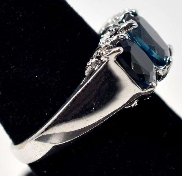 Blue Gemstone Ring in Sterling Silver