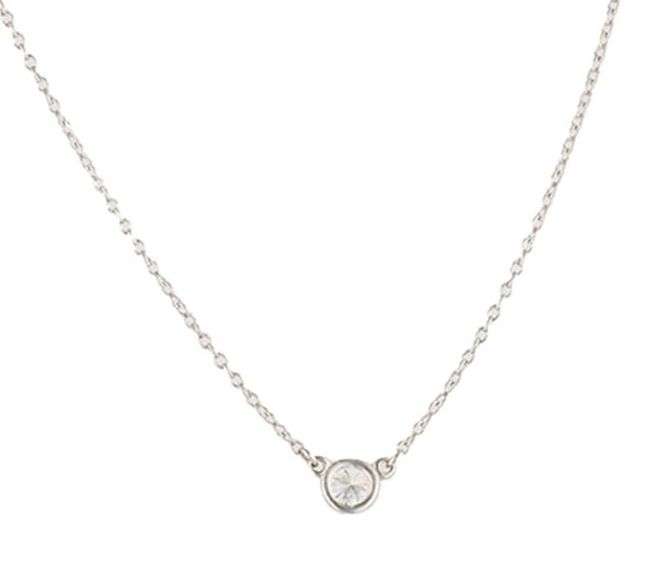 Tiffany & Co. Elsa Peretti Diamonds by the Yard 0.14ct Single Diamond Necklace in Platinum