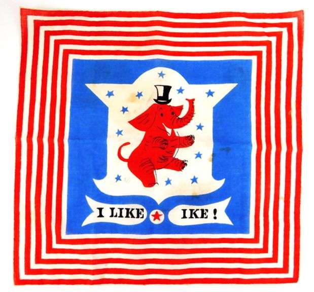 Vintage Presidential "I Like Ike" Hanky