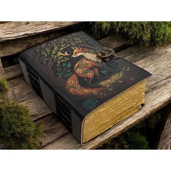 Handmade Fox Embossed Leather Journal