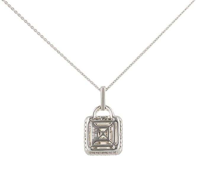 New 1.74ctw Baguette and Round Diamond Frame Pendant Necklace in 14K