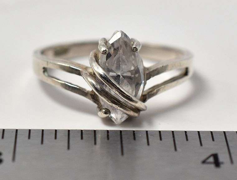 White Cz Ring in Sterling Silver