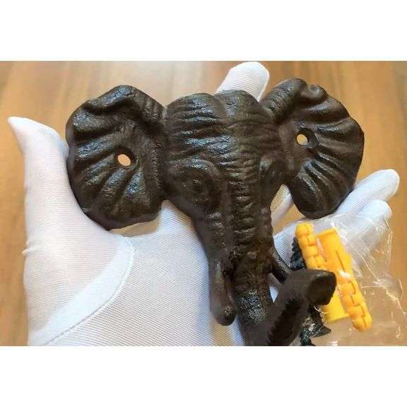 Cast Iron Elephant Head Wall Hook