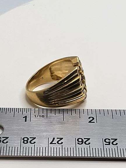 14K men's yellow gold 2.5ct tw diamond horseahoe ring