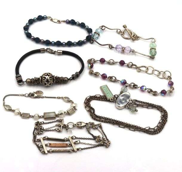Group lot of 7 Vintage 925 sterling silver bracelets