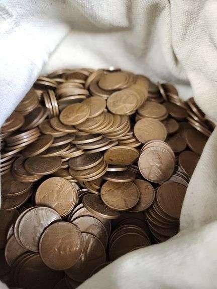 5,000 Count Unsearched Wheat Cent Estate Bag