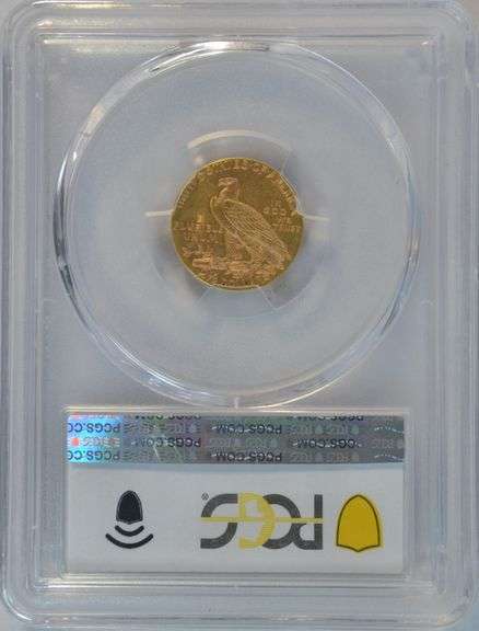 Scarce Choice BU 1913 US $2.50 Indian Gold Piece. PCGS MS62
