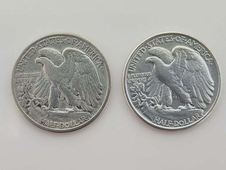 1945 D & 1946 Walking Liberty Half Dollars
