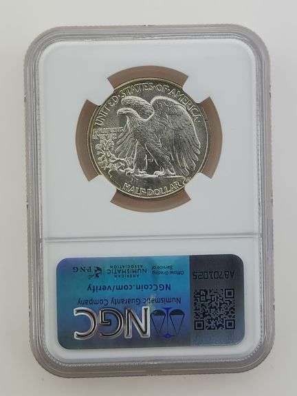 1943 Walking Liberty Half Dollar, NGC MS65