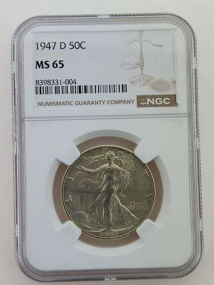 1947 D Walking Liberty Half Dollar, NGC MS65
