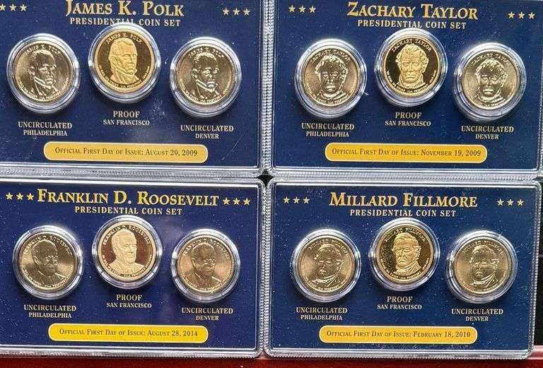 Cased Presidential Dollar Set