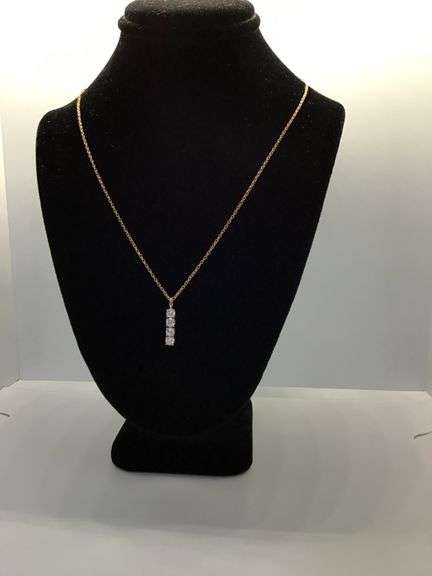 14K Rose Gold Vertical Drop Necklace