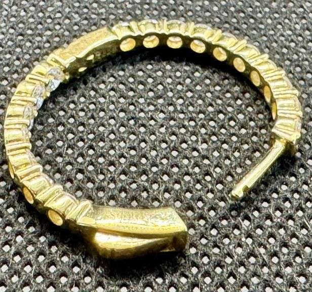 14K Yellow Gold Lab Diamond Hoops