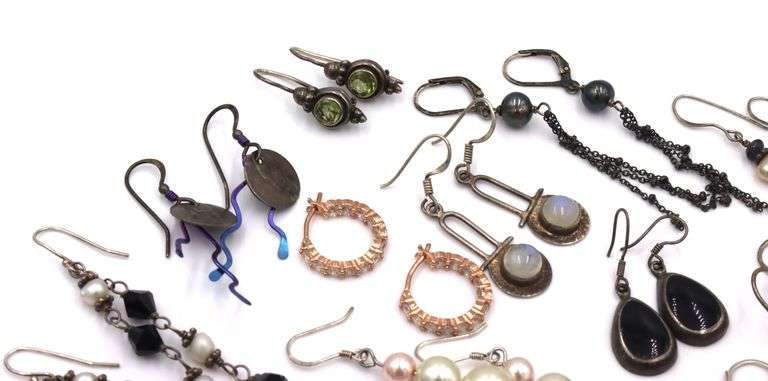 Group lot of vintage 925 sterling silver earrings