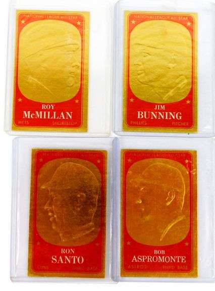 4 Topps N.L. All-Star Gold Foil Baseball Cards
