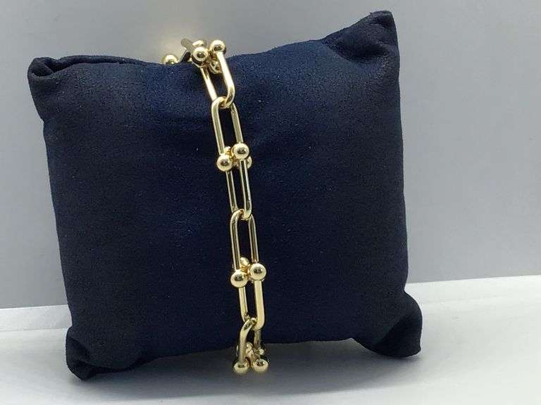 14K Yellow Gold Vintage Horse-shoe Italian Bracelet