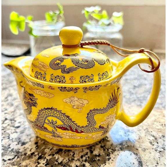 Emperor Yellow Porcelain Dragon Teapot