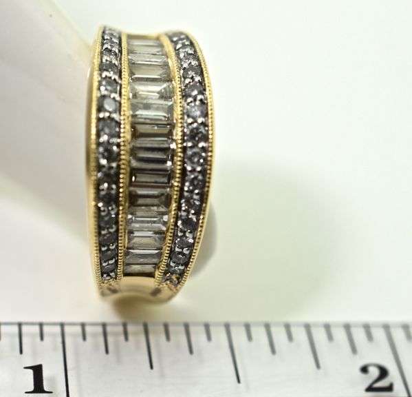 Elegant 14K Yellow Gold Channel-Set Baguette Diamond Ring