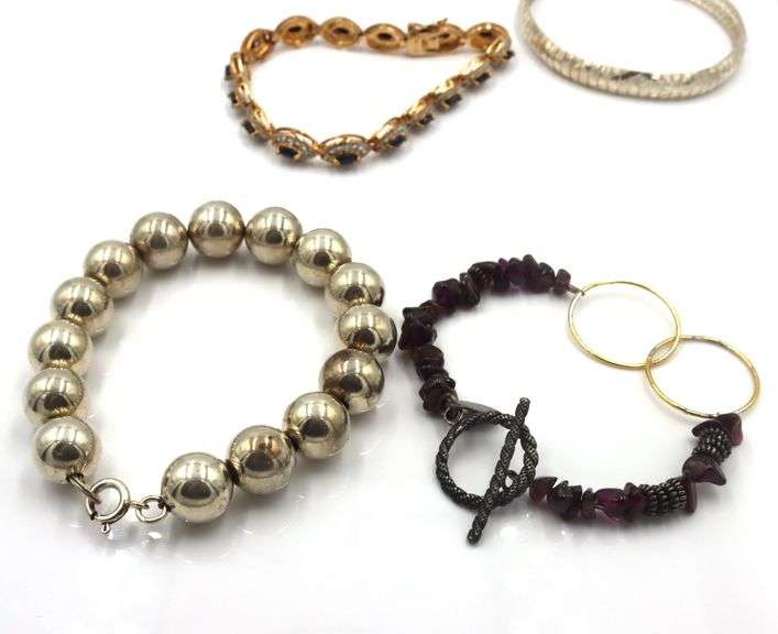 Group lot of 6 Vintage 925 sterling silver bracelets