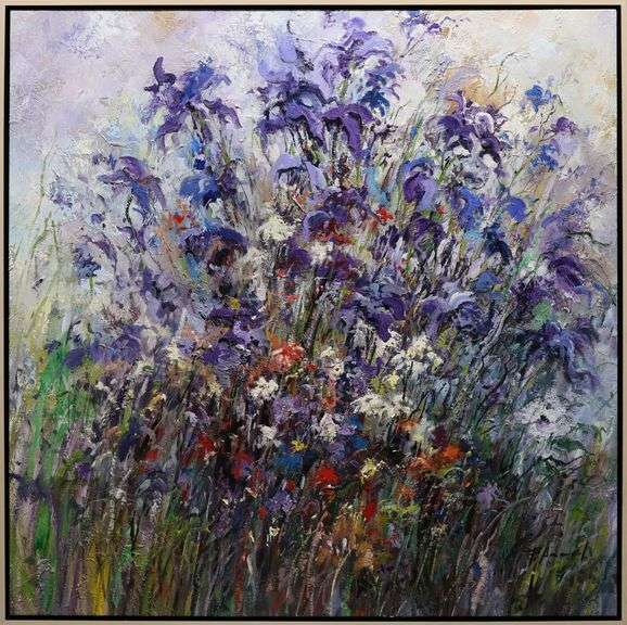 Textured Impressionist French Lavender Garden Painting