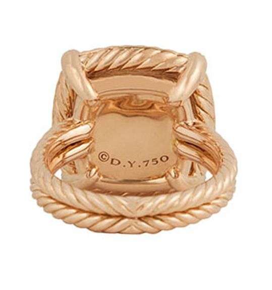 David Yurman Morganite and 0.30ctw Diamond Frame Ring in 18K