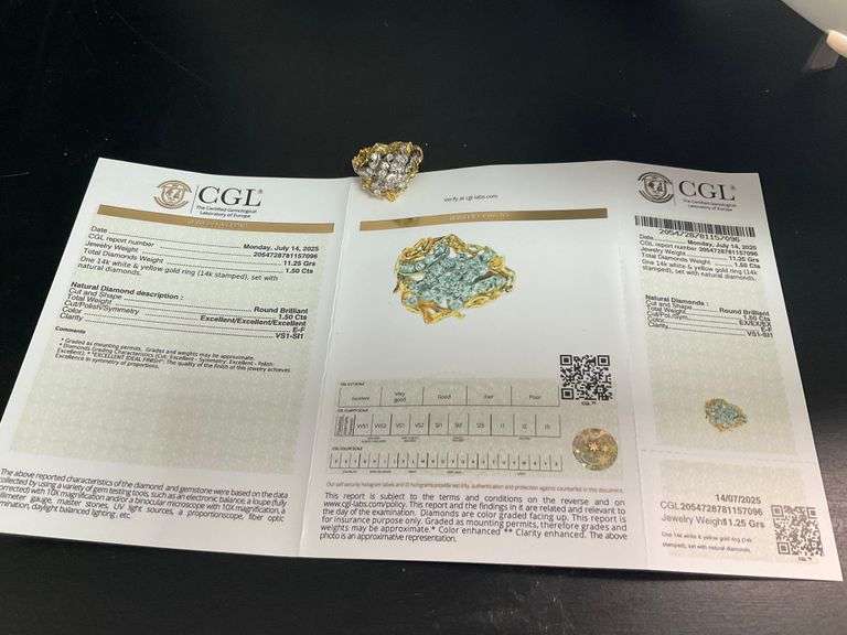 CERTIFIED 14K YELLOW AND WHITE GOLD DIAMOND RING