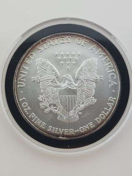 2003 Toned American Silver Eagle In Capsule