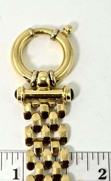 Elegant Wide 14K Yellow Gold Italian Made Bracelet