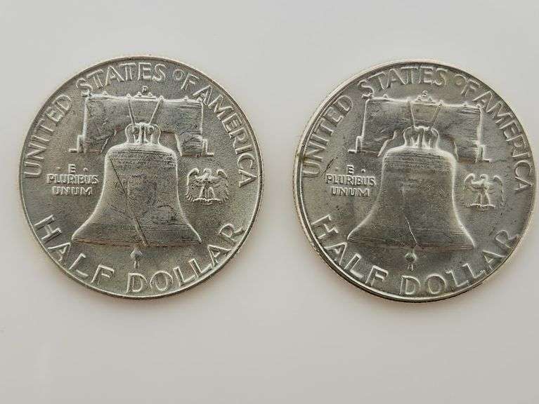 1954 D & 1954 S Franklin Half Dollars