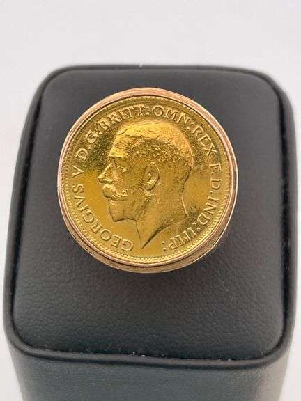 MEN'S CERTIFIED 22K GOLD COIN RING
