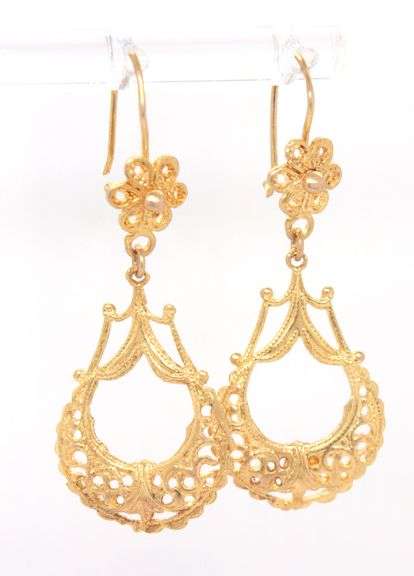Feminine 14K YG Dangle Earrings