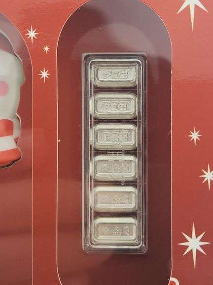PAMP Suisse PEZ Snowman Dispenser With (6) 5 Gram .9999 Silver Wafer Bars