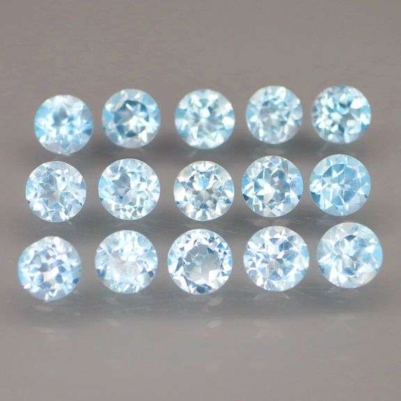Matched! 15 piece 15.30ct full fire sky blue Topaz set!