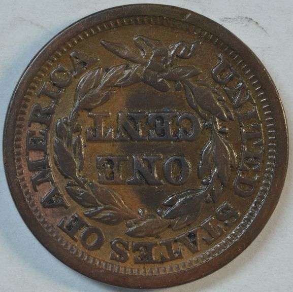 Needle-sharp AU 1849 Braided Hair Large Cent