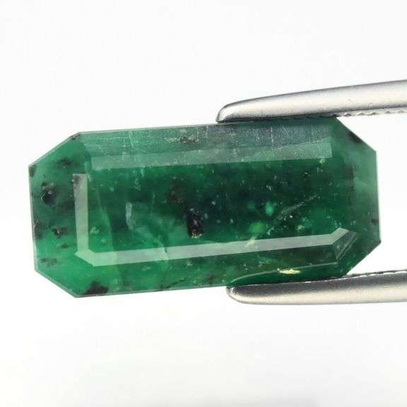 Rich green 3.49ct octagon cut Zambian Emerald
