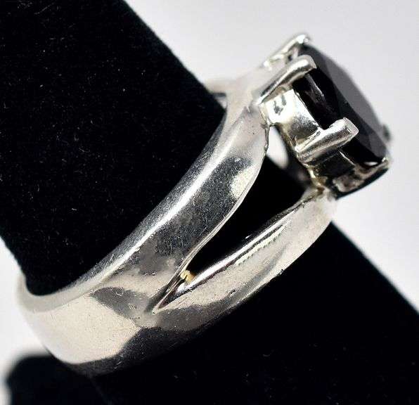 Deep Red Gemstone Ring in Sterling Silver