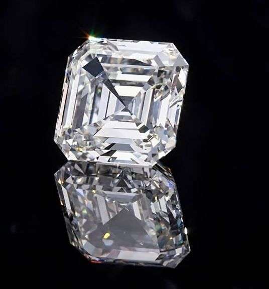 Large 5 Ct Sparkling Bright White Asscher Cut Simulated Diamond Solitaire