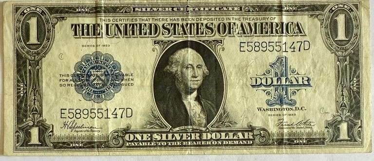 Clean $1 Series of 1923 Silver Certificate