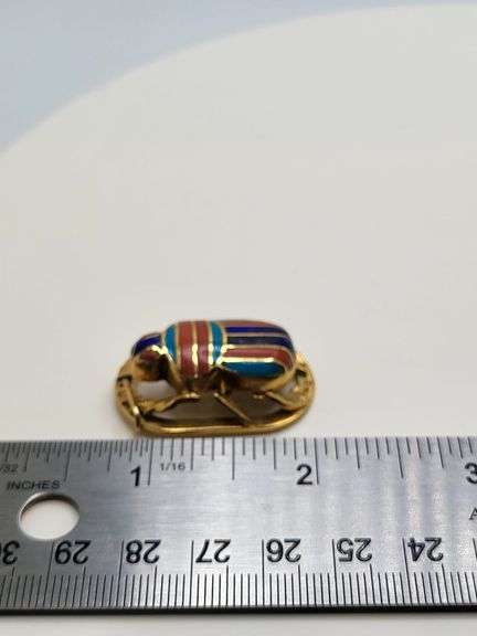 18k Gold Hand Made Egyptian Scarab Charm