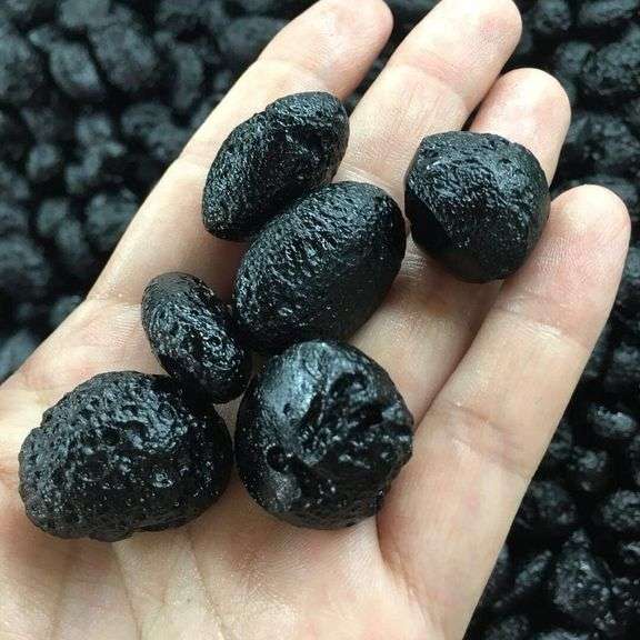Lot of 6 Natural Black Tektite Meteorite Stones