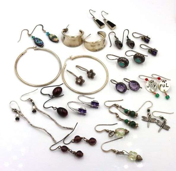 Group lot of Vintage 925 sterling silver earrings