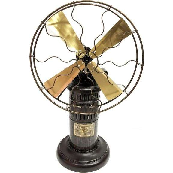 15-Inch Steam-Driven Table Fan Brass Blades
