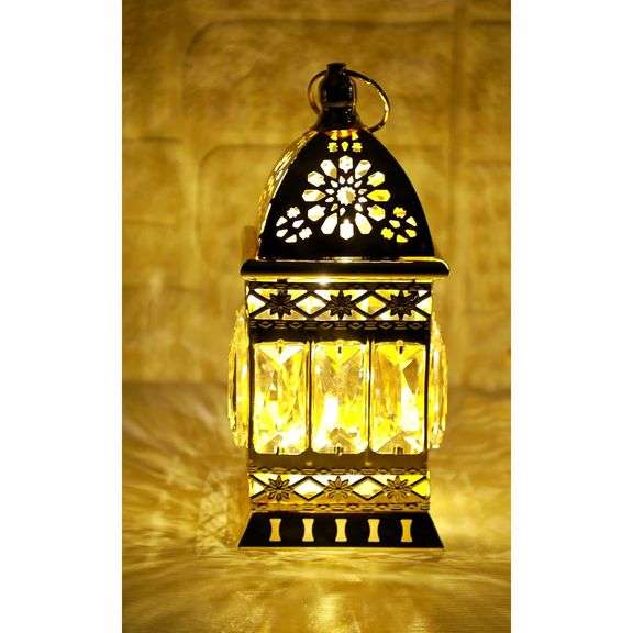 Gilded Metal Hanging Lamp Lantern
