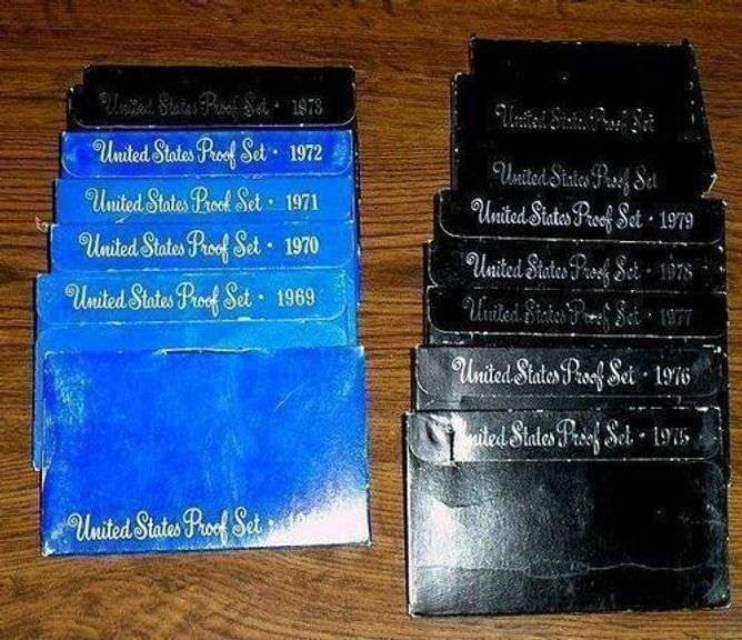 Nice Run of 15 Different US Proof Sets: 1968-1982