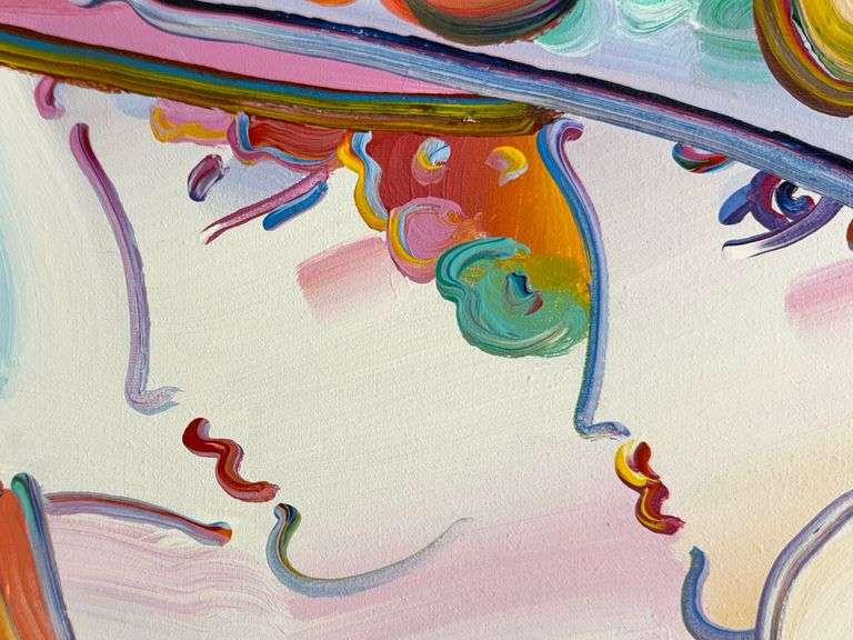 Exclusive Original Peter Max Painting on Canvas with Park West Gallery Certificate
