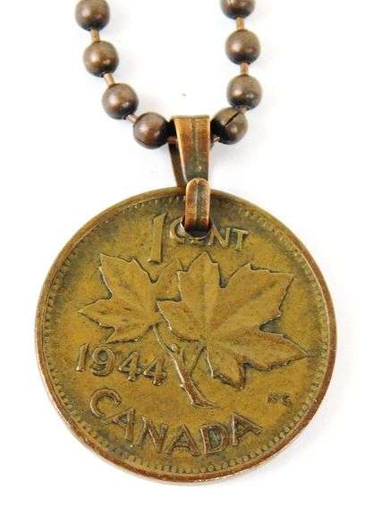 1944 Canadian Penny Pendant and Chain